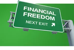 "Financial Freedome Next Exit" sign
